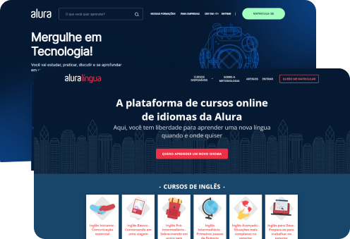 telas do alura plus e do alura lingua